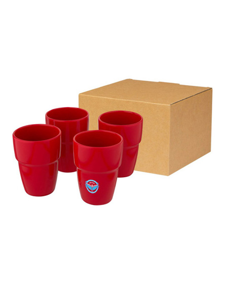 staki 4 piece 280ml stackable mug gift
  set