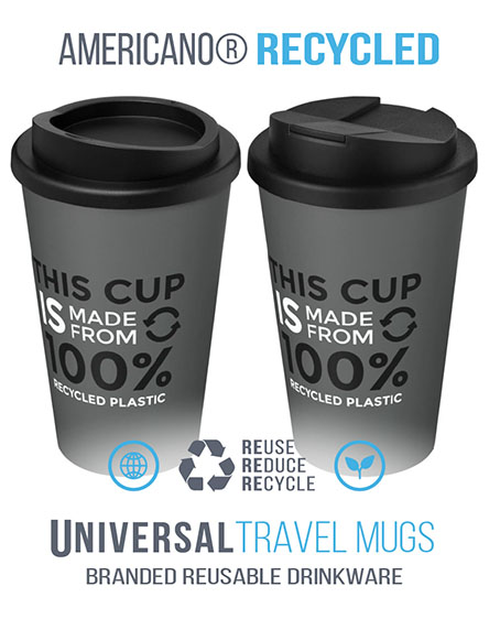 Americano Recycled Branded Reusable Tumblers Insulated Universal Mugs
