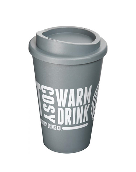 Grey reusable coffee cups Branded