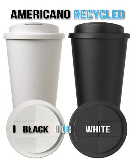americano 100% branded recycled spill proof lids reusable coffee cups