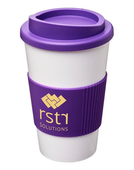 branded americano insulated tumbler with grip