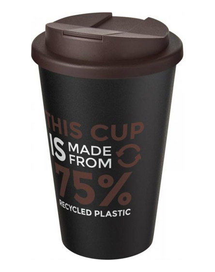 americano recycled cup with brown spill proof lid