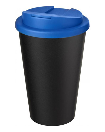 americano recycled cup with blue spill proof lid