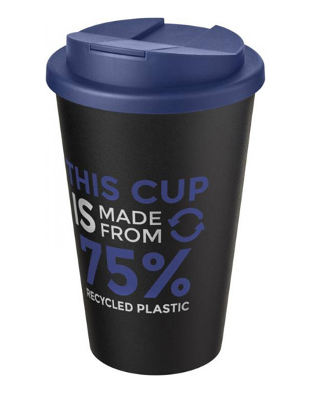 americano recycled cup with blue spill proof lid
