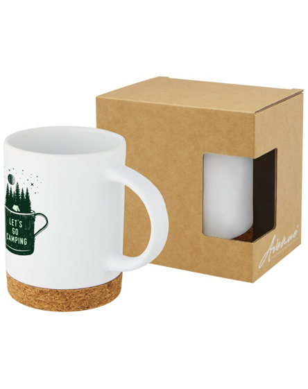 Printed Neiva 425 Ml Ceramic Mug With Cork Base with your Logo by Universal Mugs