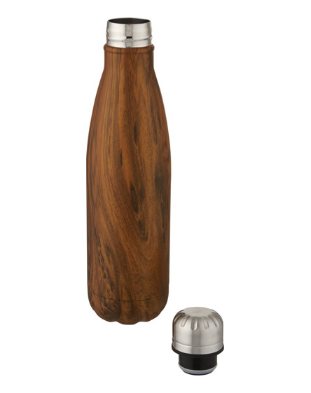 cove0ml vacuum insulated stainless steel bottle with wood print