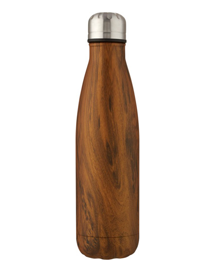 cove0ml vacuum insulated stainless steel
  bottle with wood print