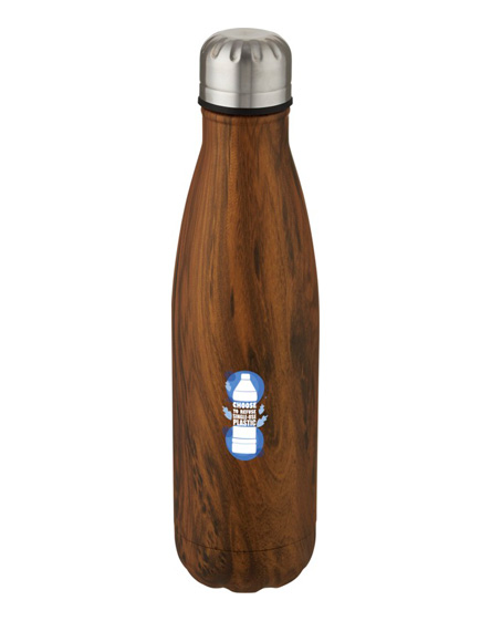 cove0ml vacuum insulated stainless steel
  bottle with wood print