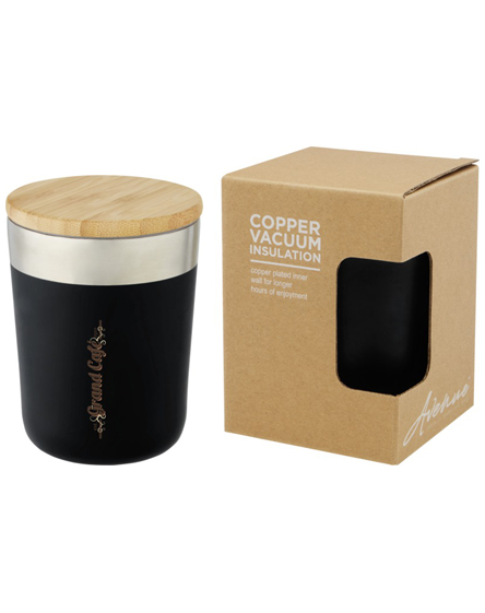 Branded Lagan 300 Ml Copper Vacuum Insulated Stainless Steel Tumbler With Bamboo Lid with your Logo by Universal Mugs