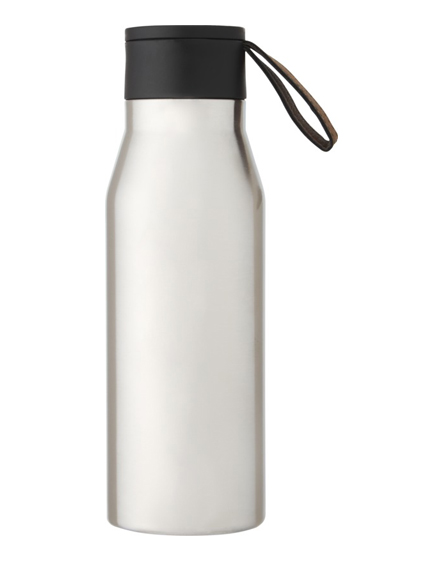 Custom Branded Ljungan 500 Ml Copper Vacuum Insulated Stainless Steel Bottle With Pu Leather Strap And Lid with your Branding by Universal Mugs