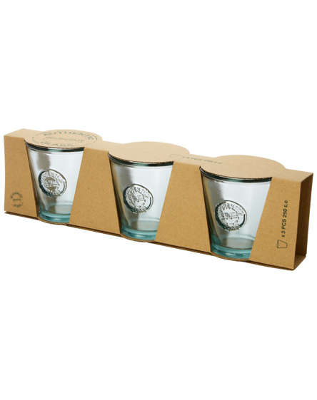 Printed Copa Piece 250 Ml Recycled Glass Set with your Branding by Universal Mugs