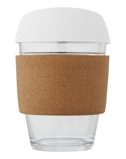 Printed Lidan 360 Ml Borosilicate Glass Tumbler With Cork Grip And Silicone Lid by Universal Mugs