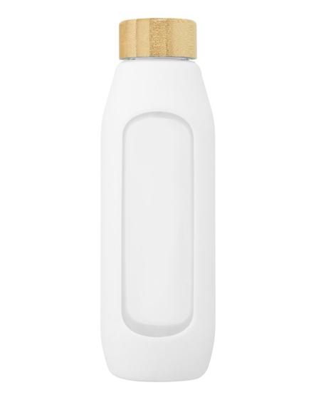 Printed Tidan 600 Ml Borosilicate Glass Bottle With Silicone Grip with your Branding by Universal Mugs