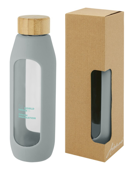 Promotional Tidan 600 Ml Borosilicate Glass Bottle With Silicone Grip from Universal Mugs