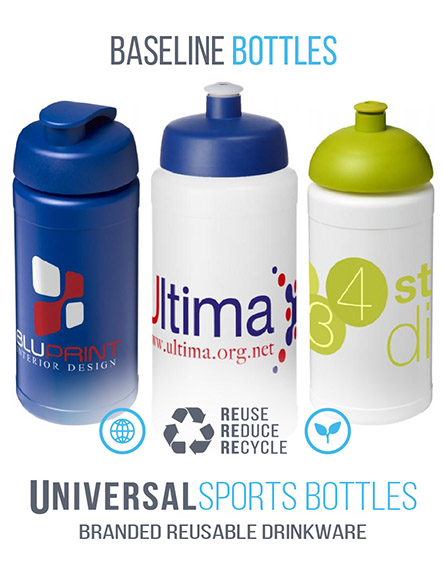 baseline branded sports water bottles 500ml
