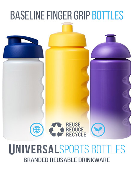baseline finger grip 500ml sports water bottles universal