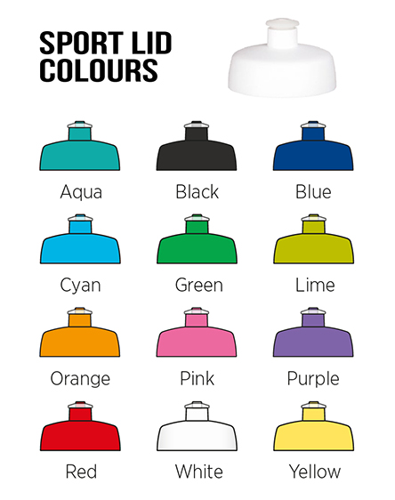 h2o branded sports water bottles sports lid colours