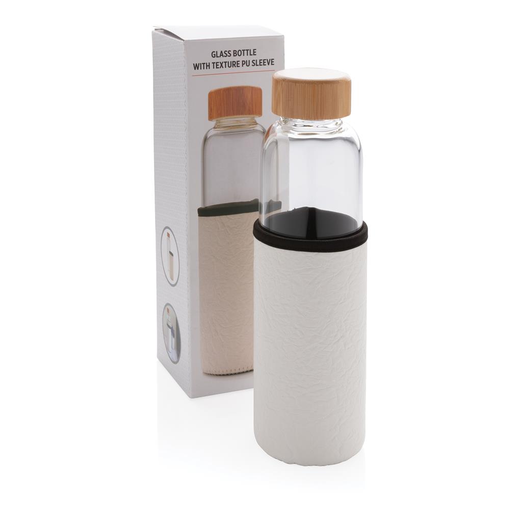Glass Bottle With Textured Pu Sleeve