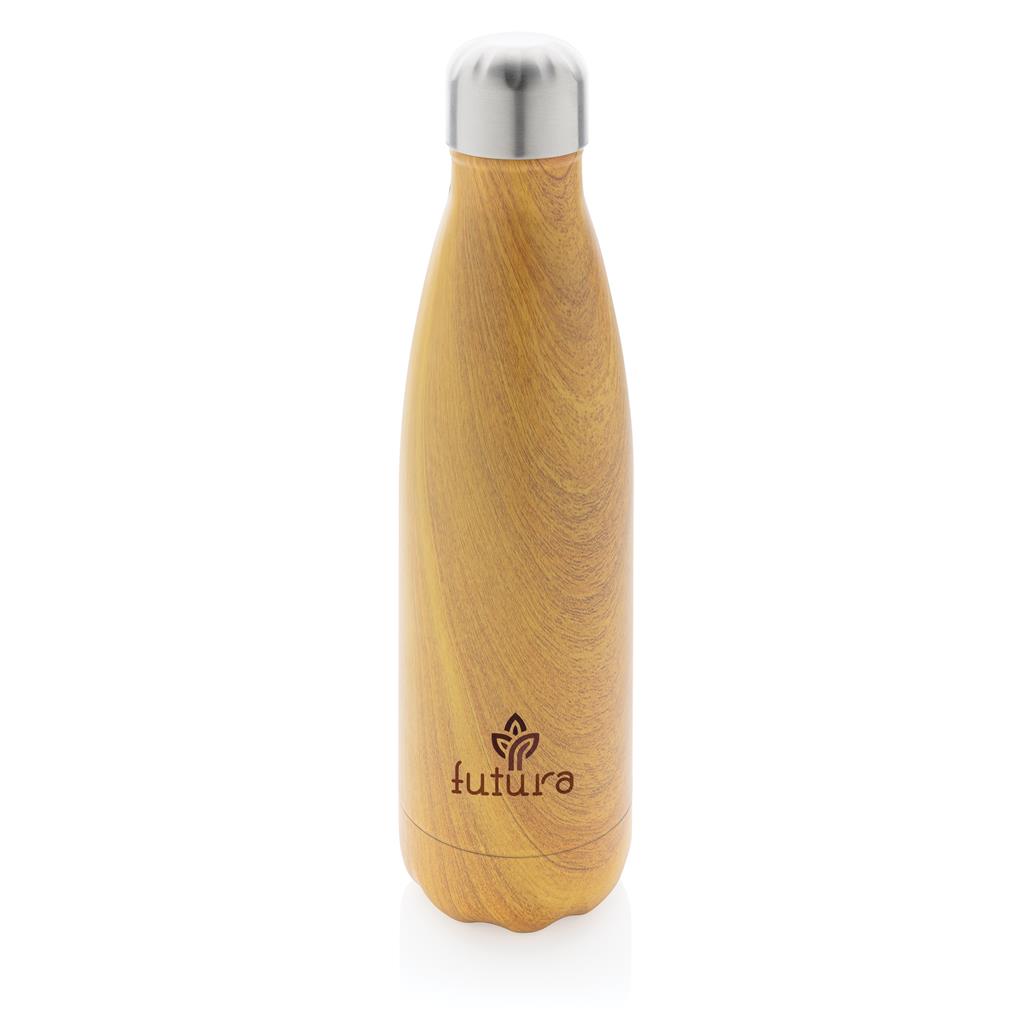 Vacuum Insulated Ss Bottle With Wood Print